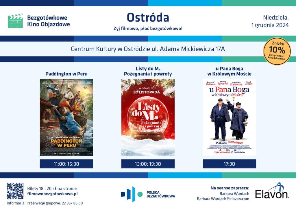 Bezgotówkowe Kino Objazdowe w Ostródzie! rozrywka Artykuł Sponsorowany, Ostróda