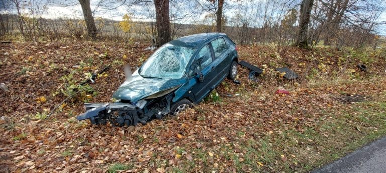 34-latka zjechała do rowu – samochód dachował. Co było przyczyną?