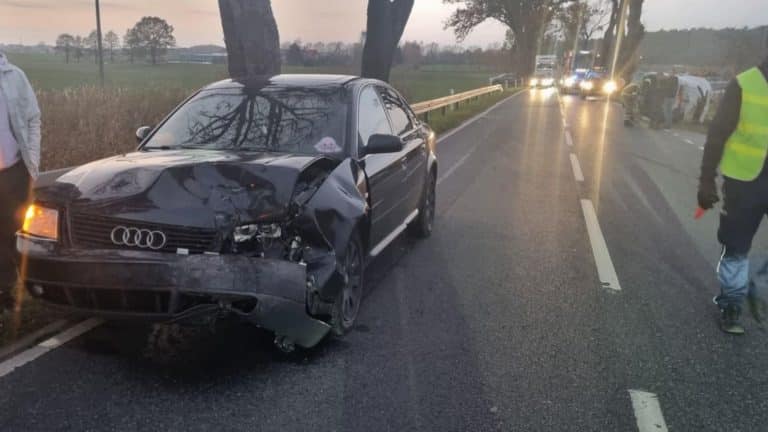 Kolizja i wyciek gazu na DW 521