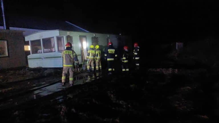 Pożar domku holenderskiego w powiecie iławskim