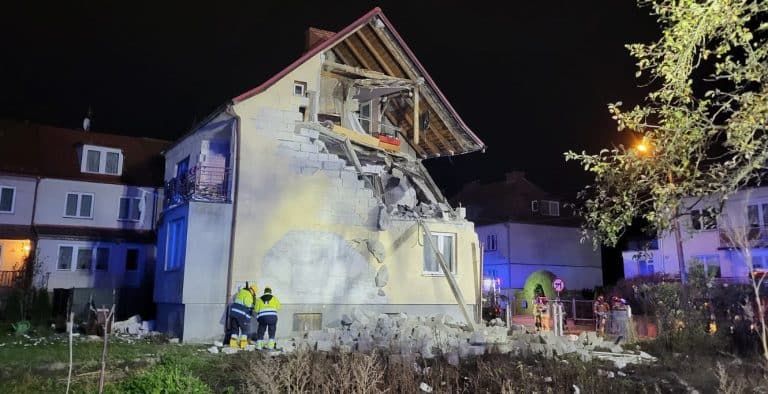 Wybuch gazu w Giżycku doprowadził do zawalenia się budynku jednorodzinnego