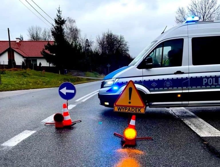 wypadek, zablokwana droga