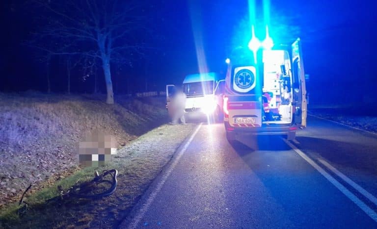 potrącenie rowerzysty