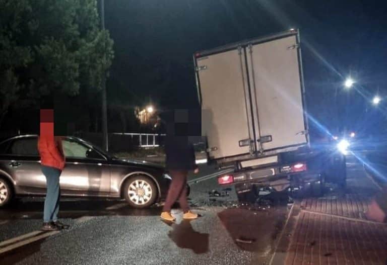 zderzenie audi z iveco