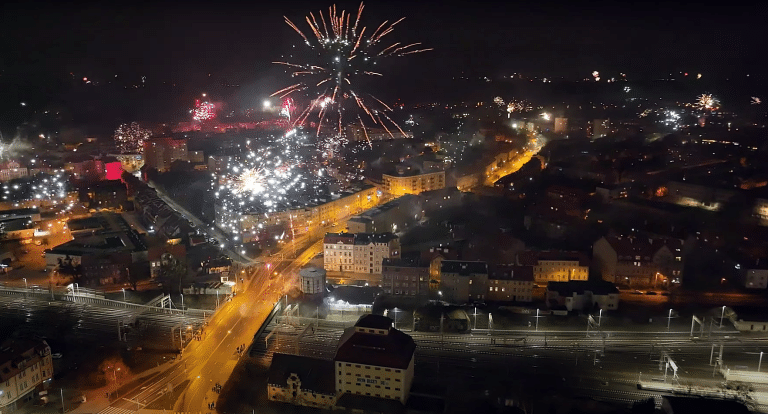 fajerwerki nad olsztynem