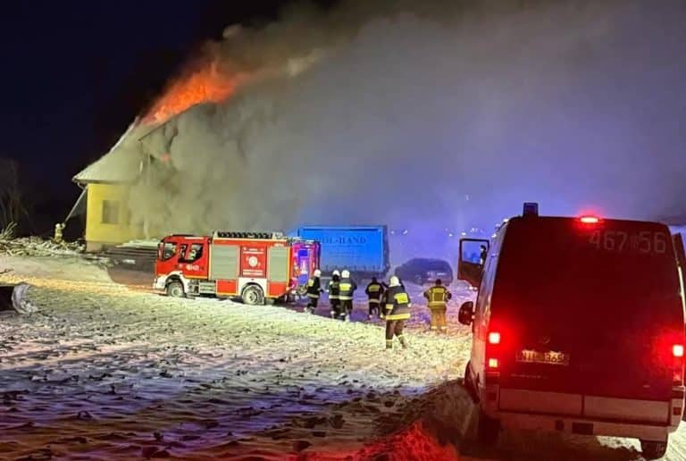 Pożar domu w Łążynie