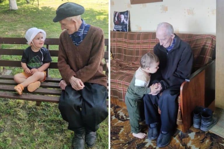 Pradziadek Henio i prawnuk