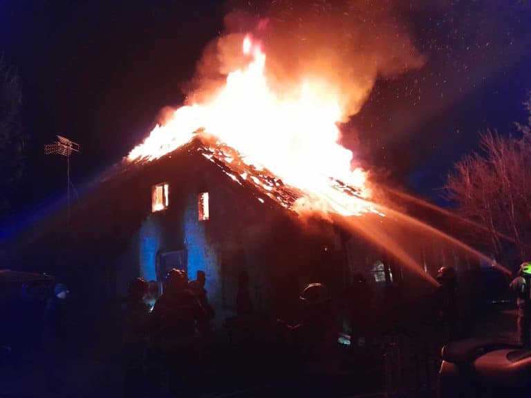 pożar domu w Lipinkach