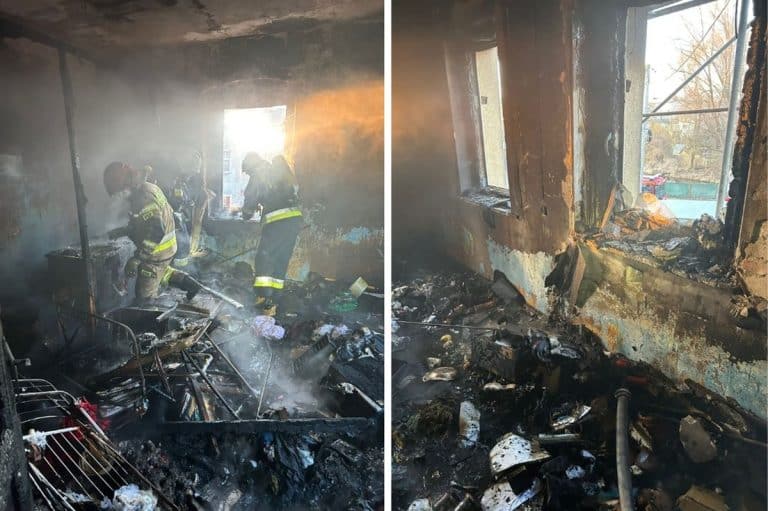 Pożar mieszkania – pięć zastępów straży w akcji