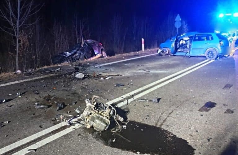 sil;nik wypadł z auta