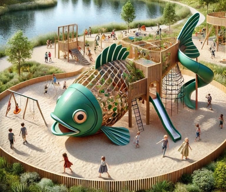plac zabaw w kształcie ryby