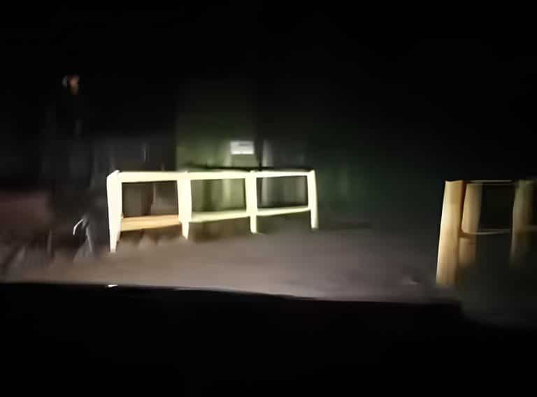 jechał samochodem po alejce