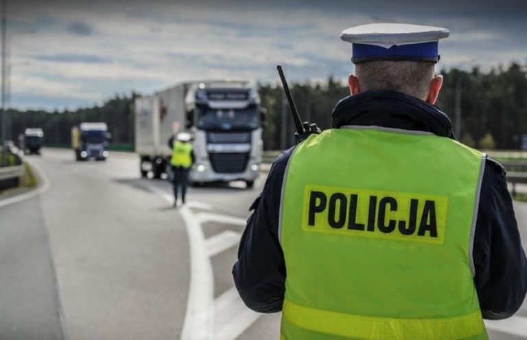 zatrzymanie ciężarówki