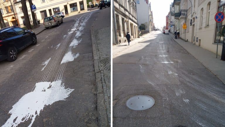 zabrudzenia na jezdni