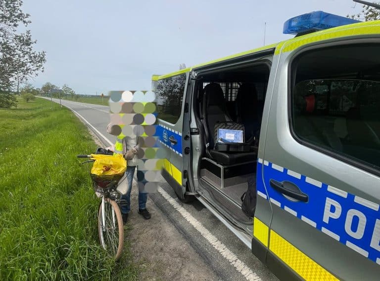 zatrzymany rowerzysta