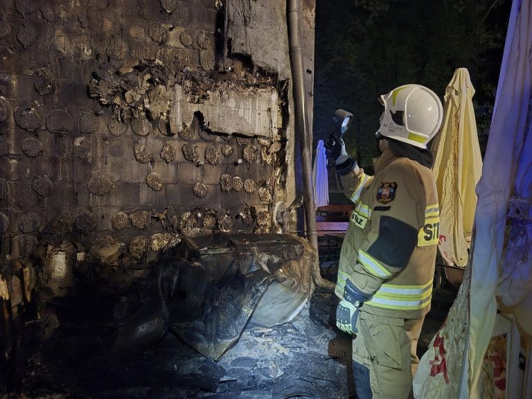 Pożar restauracji w Ostródzie