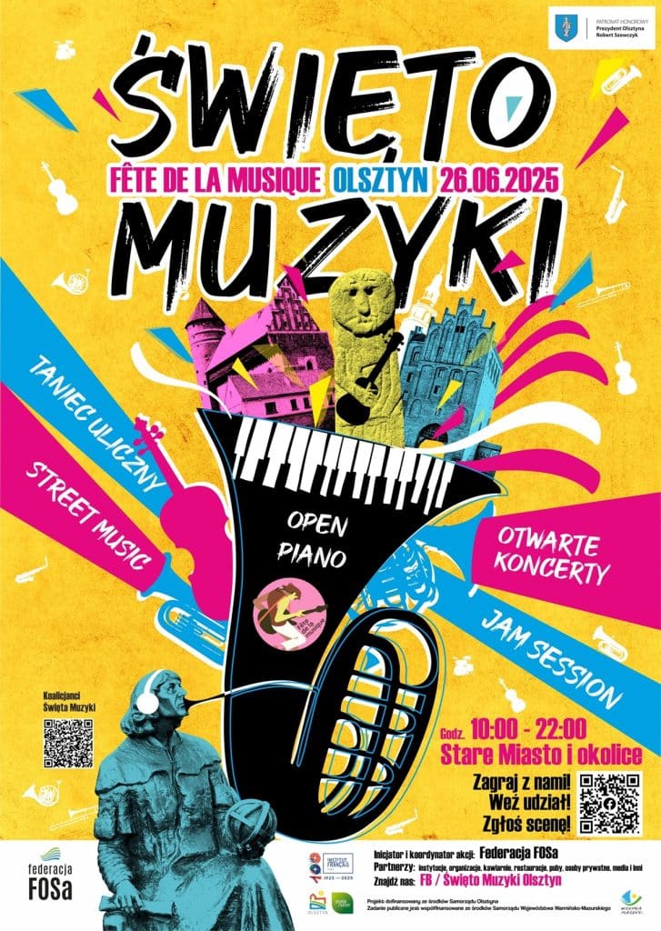 Będzie głośno i radośnie - Święto Muzyki 2025 w Olsztynie. - Święto Muzyki opanuje Olsztyn! Tysiąc artystów, parada, śpiew i taniec na ulicach miasta