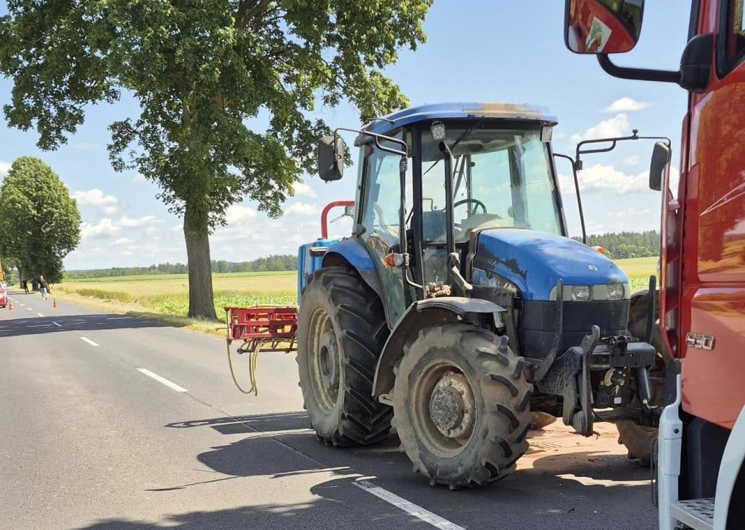 ciągnik brał udział w kolizji