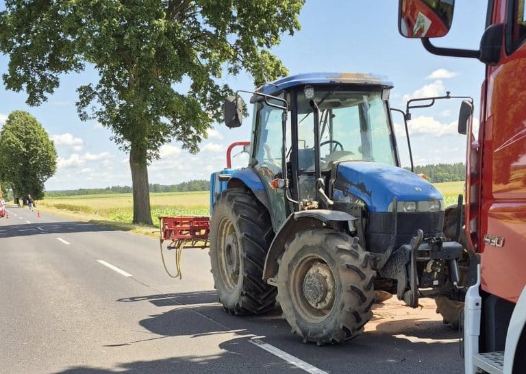 ciągnik brał udział w kolizji