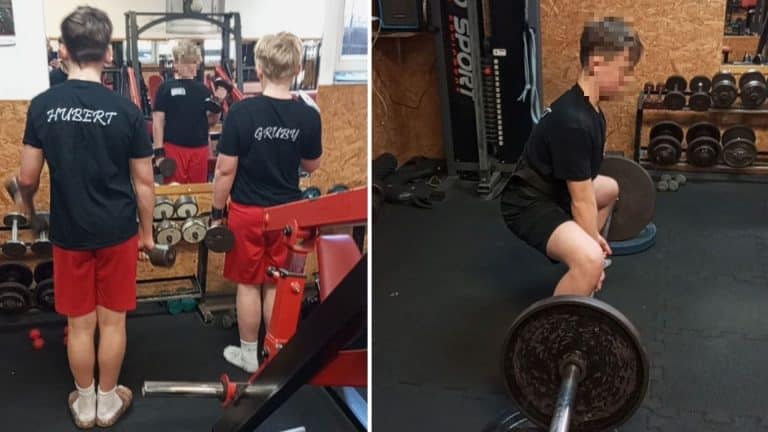 trening najmłodszych w klubie Powerlifting Biskupiec