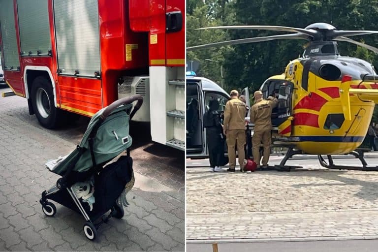 dziecko wypadło z wózka