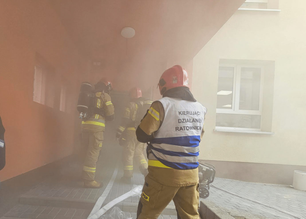 akcja strażaków w Szpitalu Dziecięcym