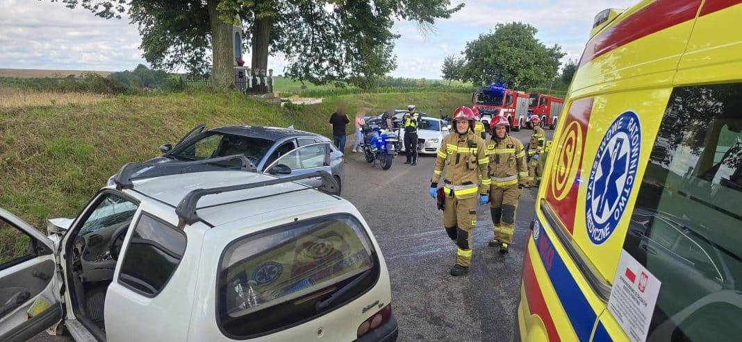 zderzenie czołowe na drodze wojewódzkiej