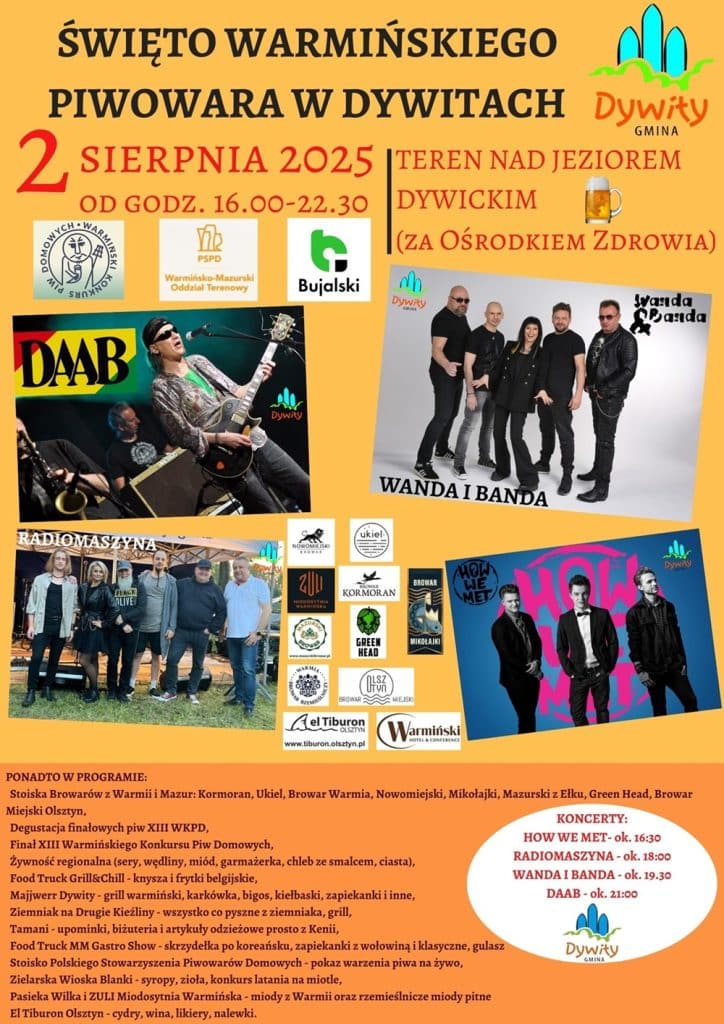 Wielkie gwiazdy polskiej muzyki pod Olsztynem. - Święto Warmińskiego Piwowara w Dywitach rozkręci letni weekend! Zagrają znane gwiazdy