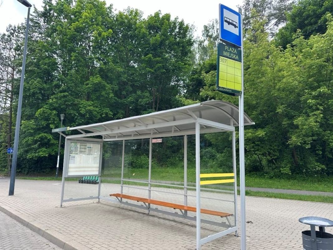 przystanek na plaży miejskiej w Olsztynie