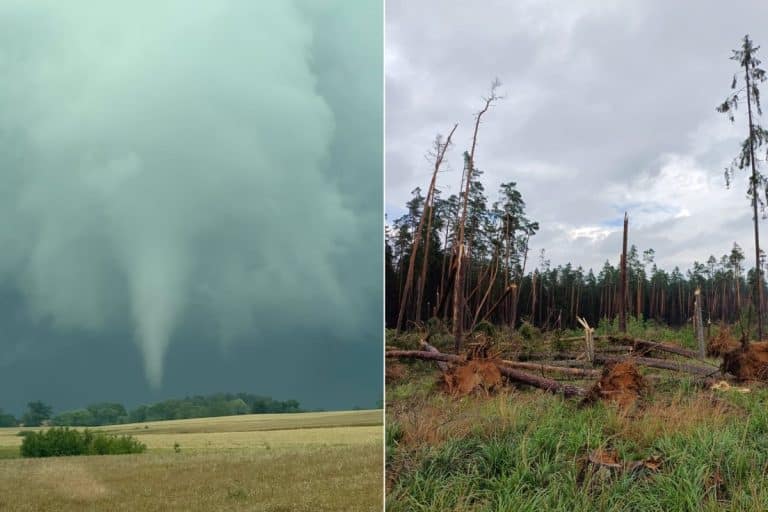 trąba powietrzna na Mazurach