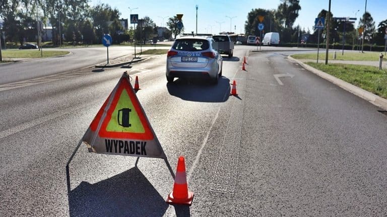 wypadek, portrącenie