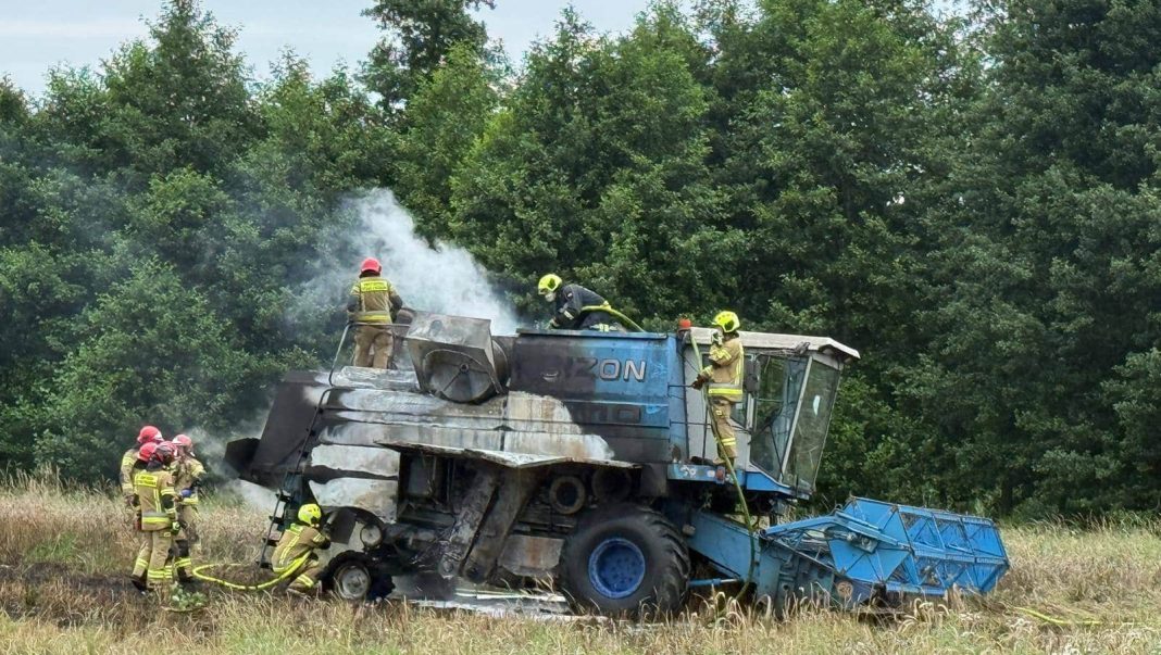 płonął kombajn