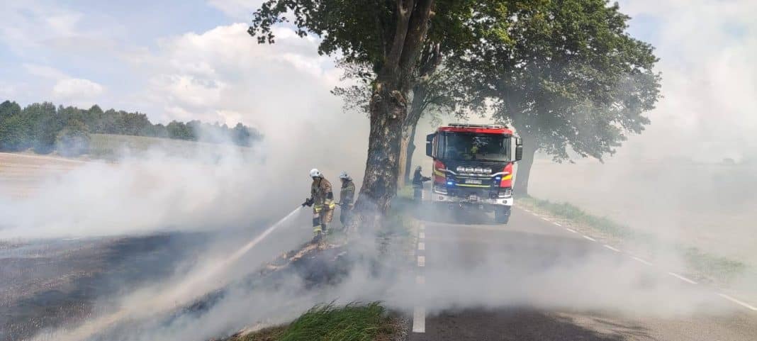 pożar na polu