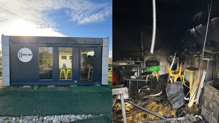 kontener trzech burger&oacute;w pożar