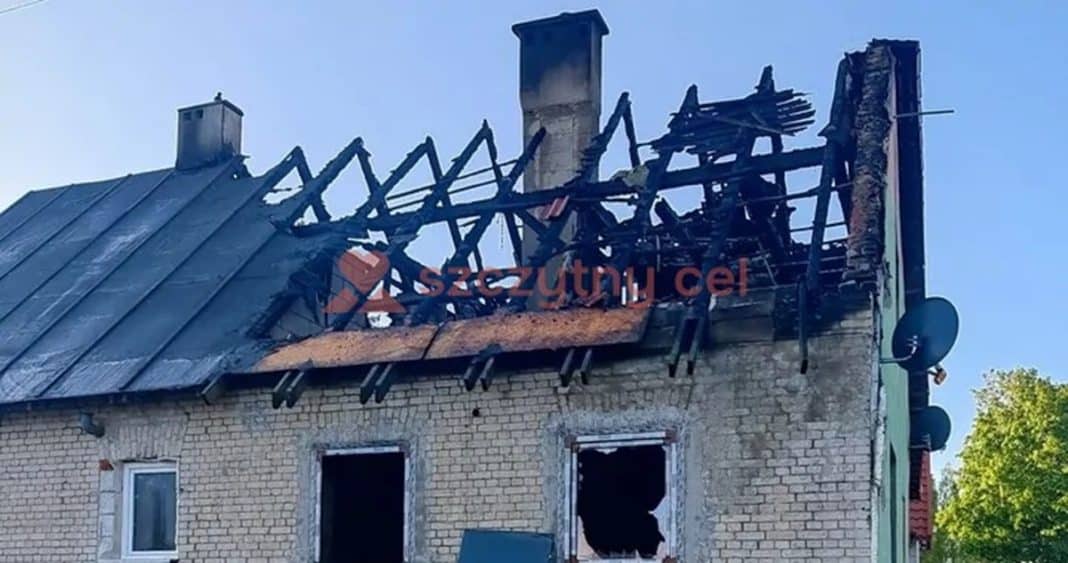 pożar domu w Ogonkach