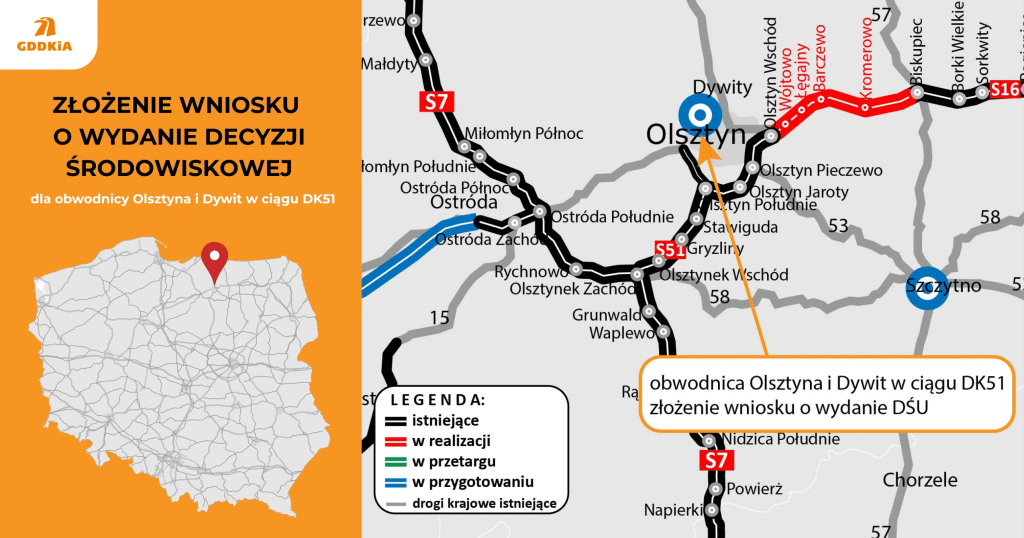 Obwodnica odciąży miasto i poprawi bezpieczeństwo? - Rusza kolejny etap prac nad obwodnicą Olsztyna i Dywit