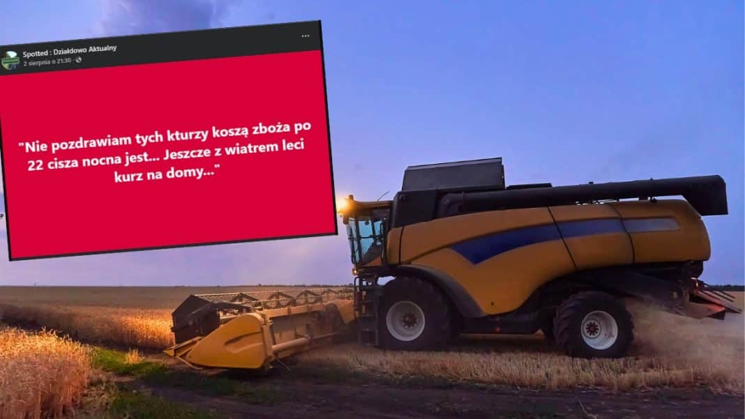 koszenie zboża nocą