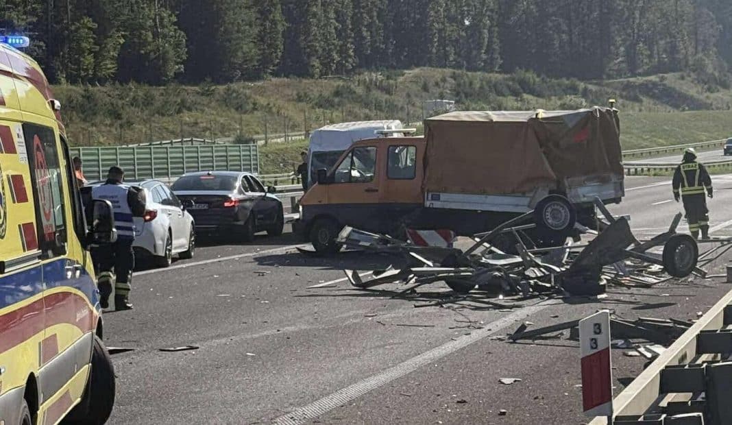 wypadek na trasie Ostróda - Olsztynek