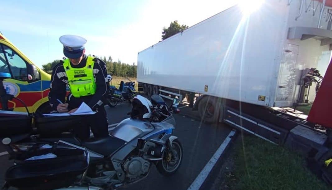wypadek ciężarówki w powiecie działdowskim