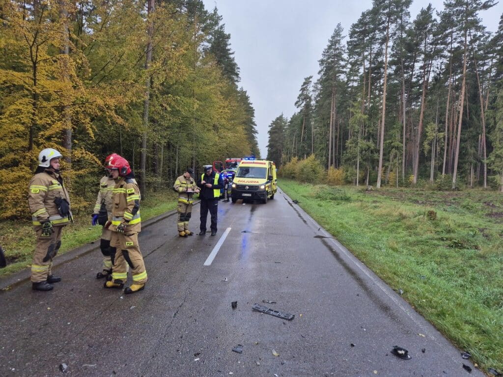 Zjechał na drugi pas na prostym odcinku drogi. - Czołowe zderzenie pod Nidzicą. 19-latek zjechał na przeciwny pas