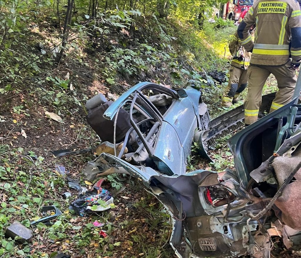 Potworne uderzenie w drzewo. Kierowca zmarł mimo reanimacji. - Makabryczny wypadek na drodze powiatowej. Nie żyje 27-latek