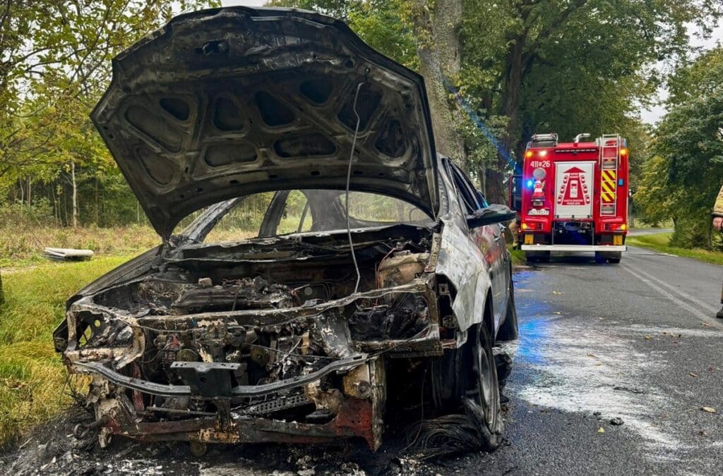 Pożary samochodów zdarzają się częściej, niż myślisz. Jak się zachować? - Samochód stanął w ogniu! Droga całkowicie zablokowana