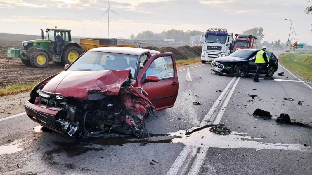 zderzenie audi i volkswagena