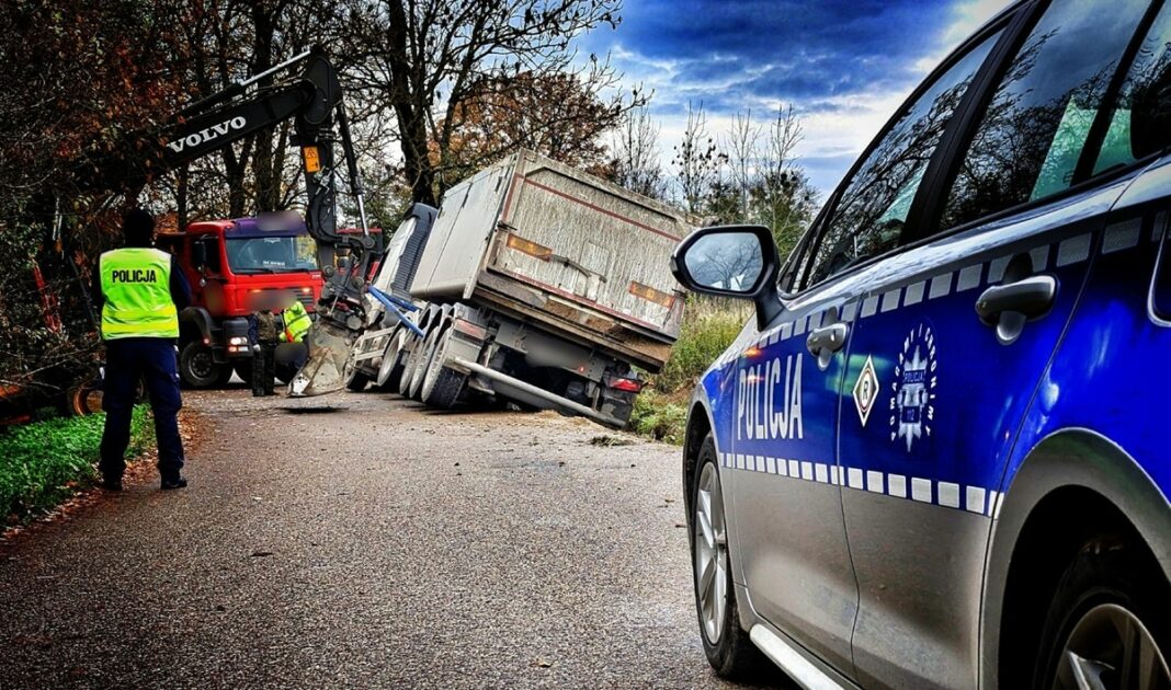 Wypadek ciągnika siodłowego