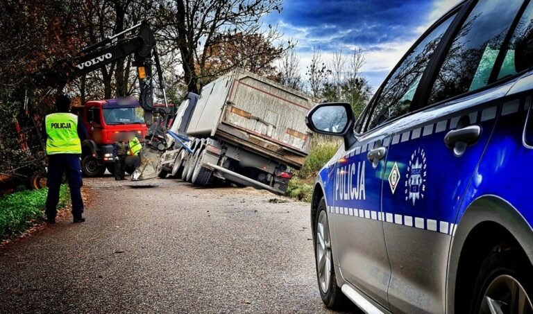 Wypadek ciągnika siodłowego