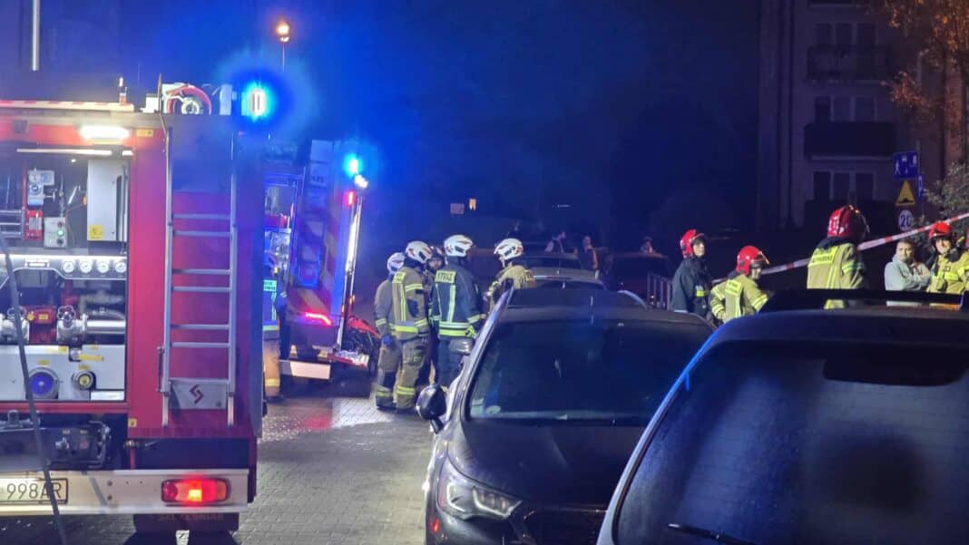 pożar w Olsztynie ul. Srebrna