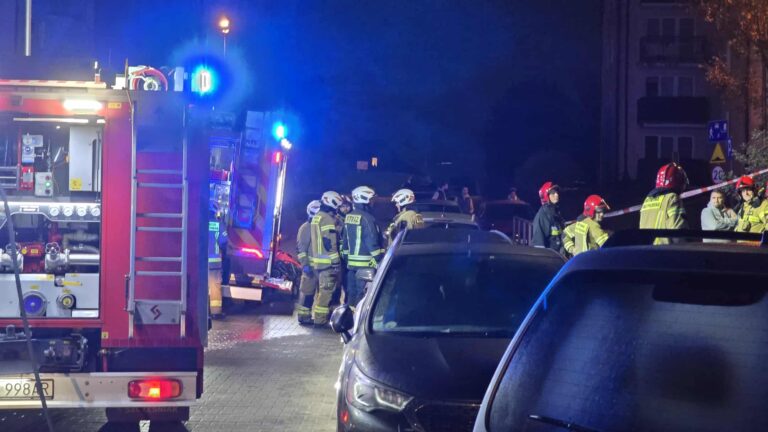 pożar w Olsztynie ul. Srebrna