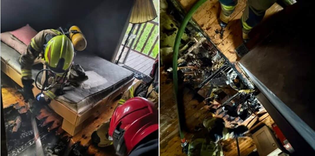 pożar domu letniskowego