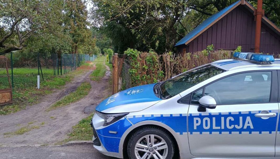 policja na ogródkach działkowych