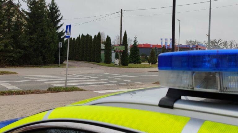 policja na przejściu dla pieszych